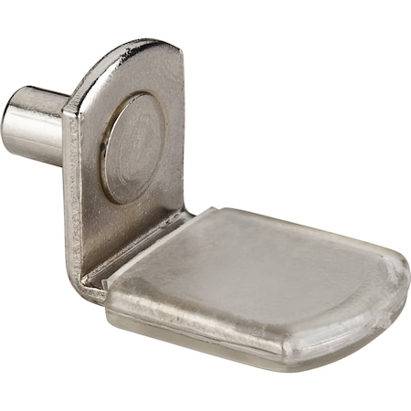 Hardware Resources Bright Nickel 5 mm Pin Angled Shelf Support with 3/4" Arm and Clear Sleeve 1708CBN